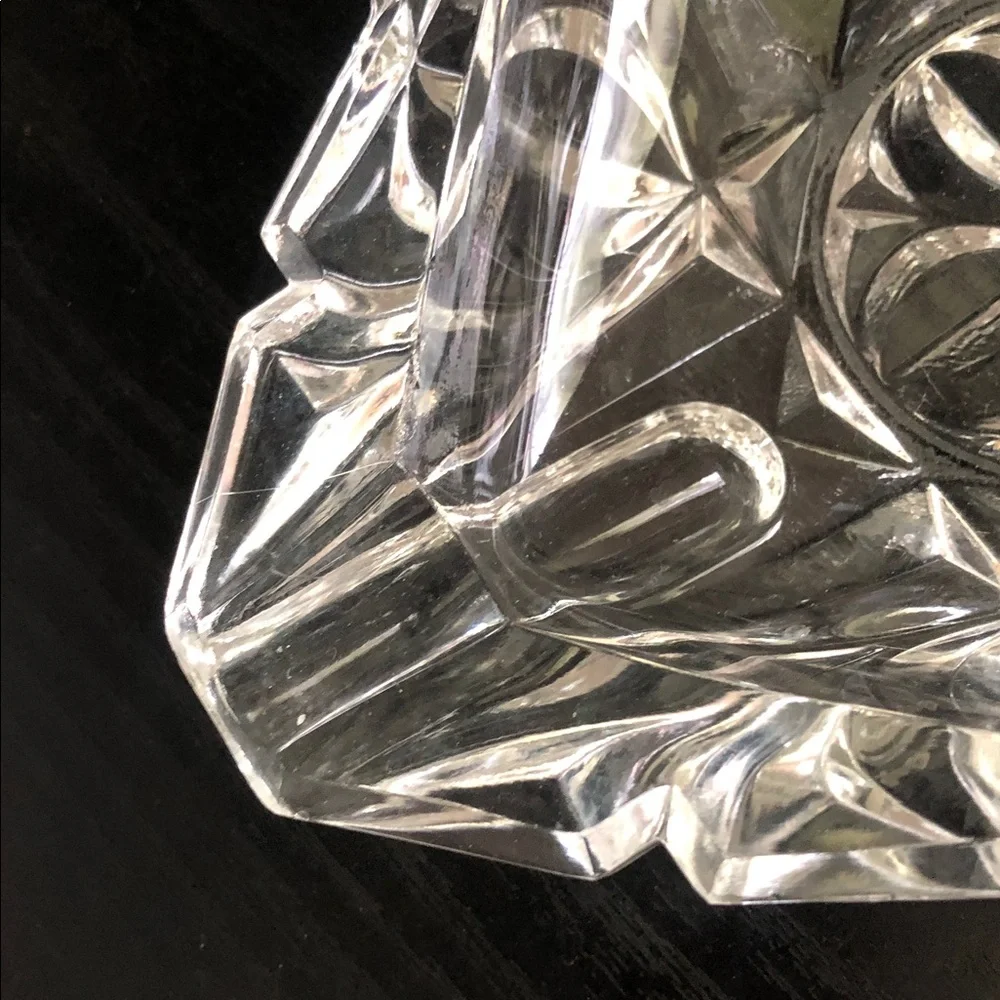 VTG Clear crystal Glass Decorative Trinket Dish - Elegant Accent ashtray
